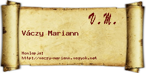 Váczy Mariann névjegykártya